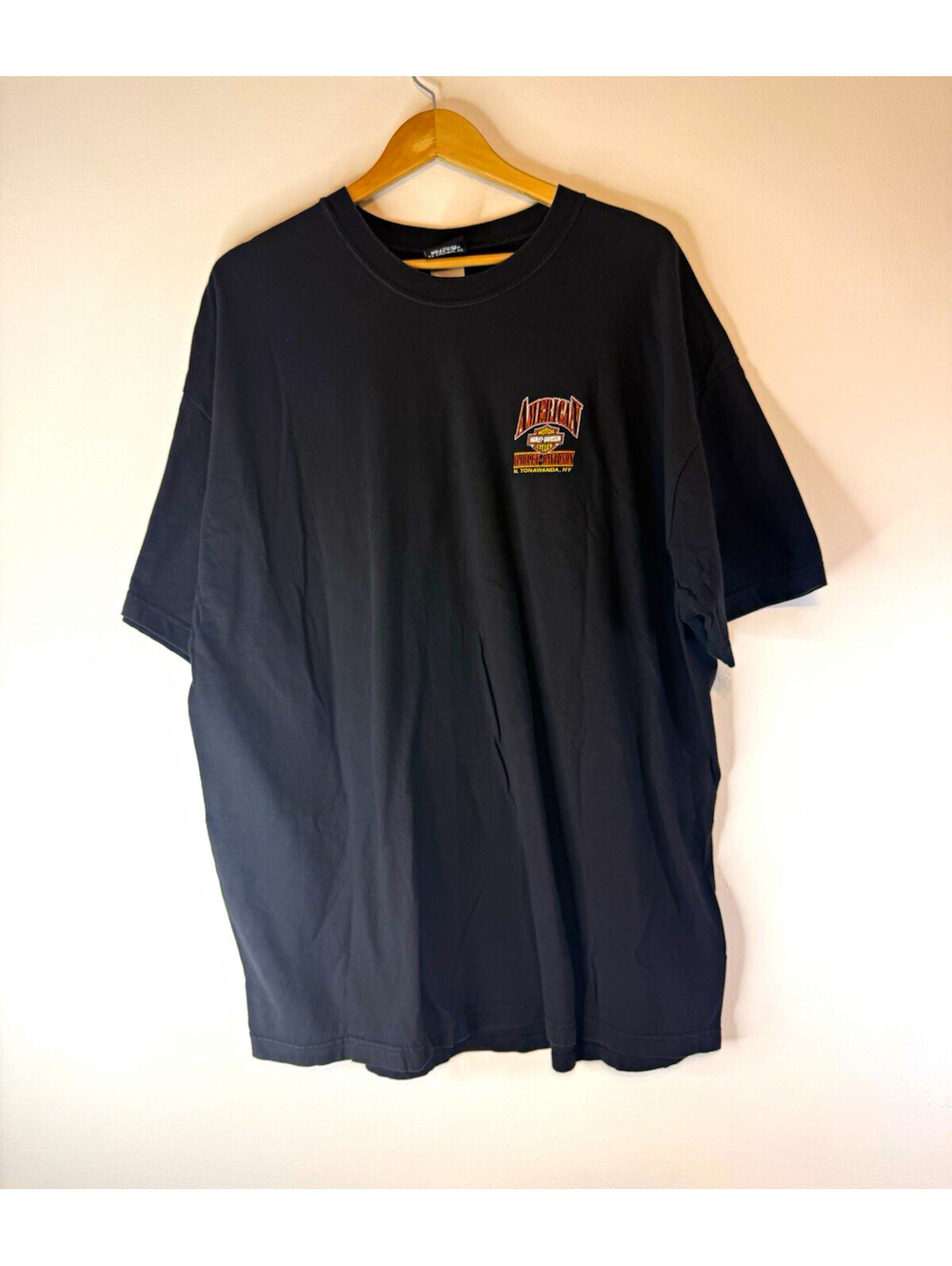Vintage Harley-Davidson American N. Tonawanda NY Black Graphic T-Shirt Size 2XL